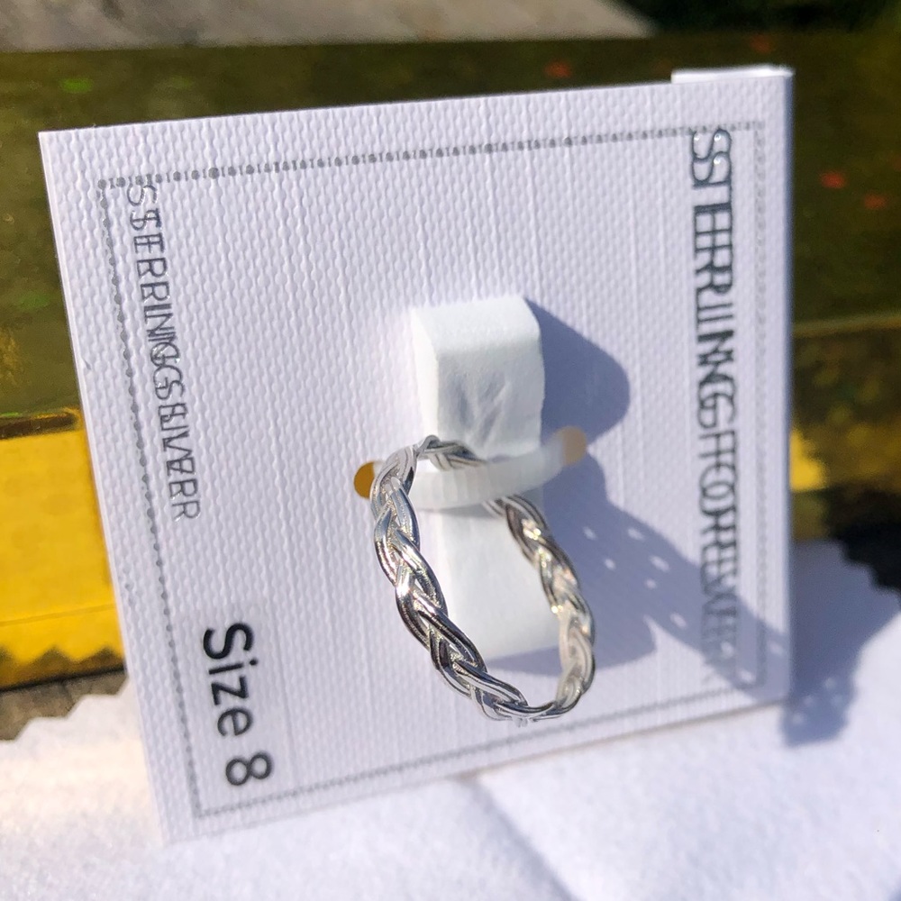 🆕 sterling forever Sterling Silver Braided Twist Band size 8 (10-9)